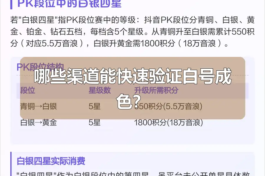 哪些渠道能快速验证白号成色？