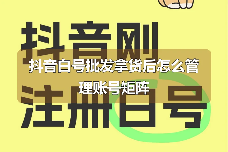 抖音白号批发拿货后怎么管理账号矩阵